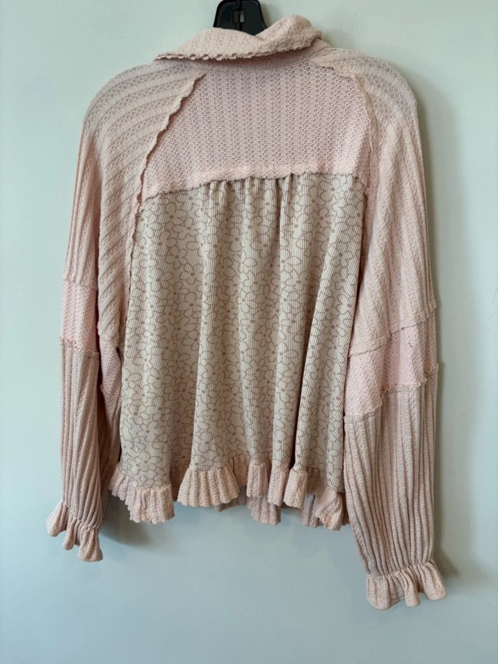 POL free people vibe bobo Pink Textured Button-Up Cardigan - Picture 9 of 11